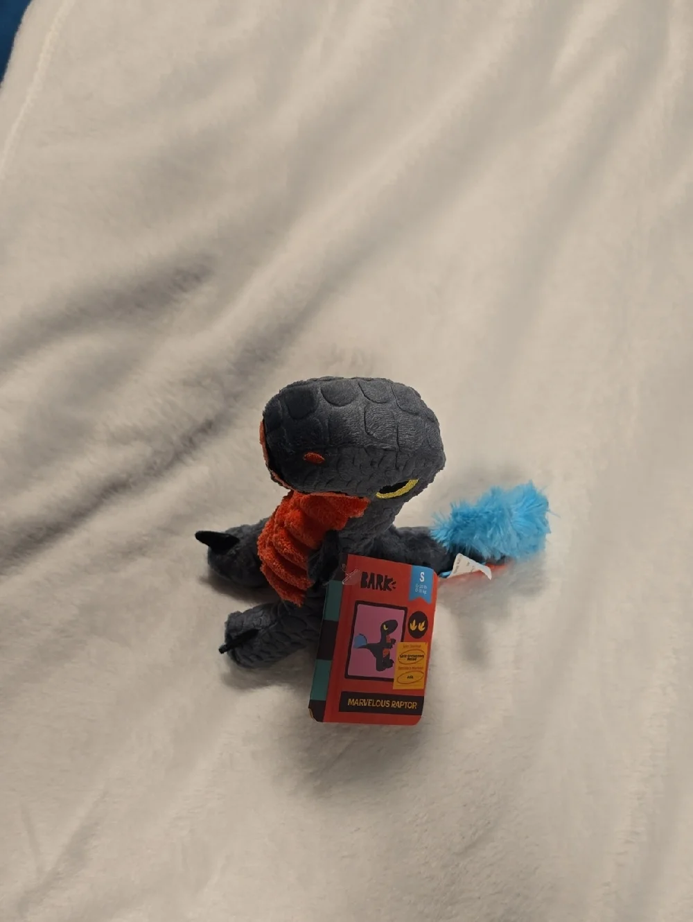 Bark Marvelous Raptor Dog Toy NWT Small 0-20 Pounds Gray‎ Orange Blue